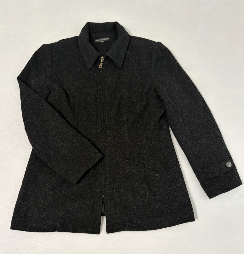 Mark Shale Wool Blend Coat Womens Medium Gray Long Sleeve